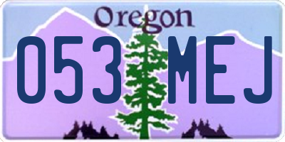 OR license plate 053MEJ