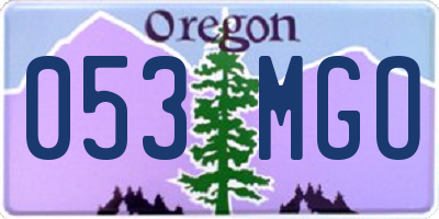 OR license plate 053MGO