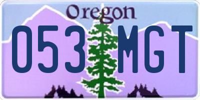 OR license plate 053MGT