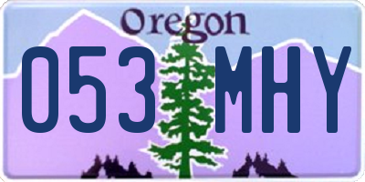 OR license plate 053MHY