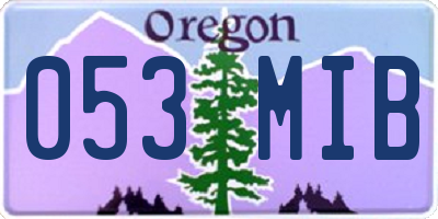 OR license plate 053MIB