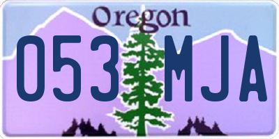 OR license plate 053MJA