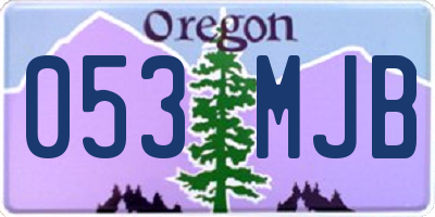 OR license plate 053MJB