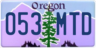 OR license plate 053MTD