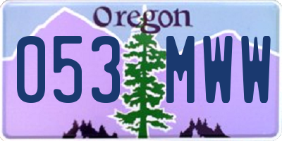 OR license plate 053MWW