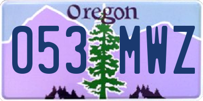 OR license plate 053MWZ
