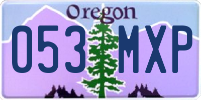 OR license plate 053MXP