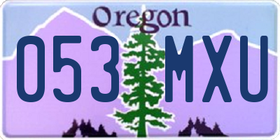 OR license plate 053MXU