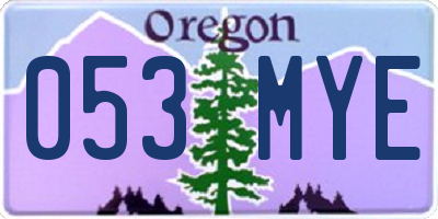 OR license plate 053MYE