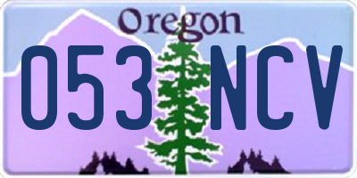 OR license plate 053NCV