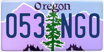 OR license plate 053NGO