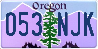 OR license plate 053NJK