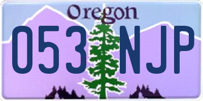 OR license plate 053NJP