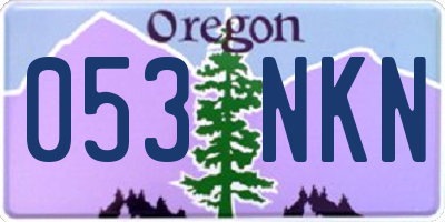 OR license plate 053NKN