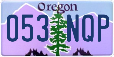 OR license plate 053NQP