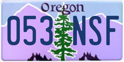 OR license plate 053NSF