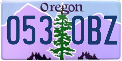 OR license plate 053OBZ