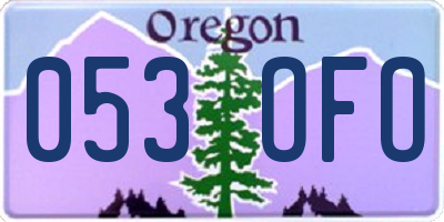 OR license plate 053OFO