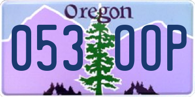 OR license plate 053OOP