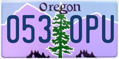 OR license plate 053OPU