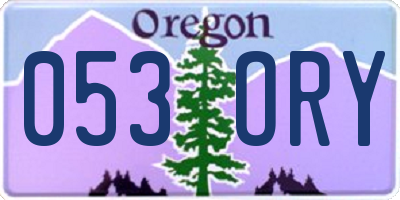OR license plate 053ORY