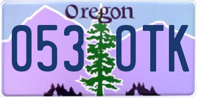 OR license plate 053OTK