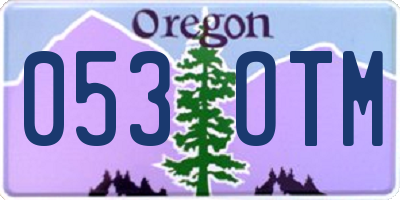 OR license plate 053OTM