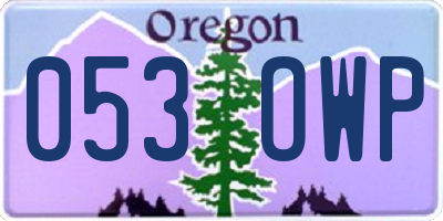OR license plate 053OWP