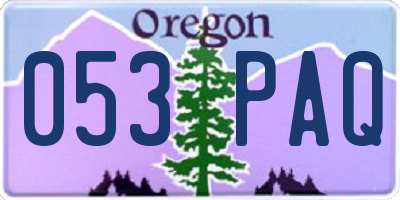 OR license plate 053PAQ