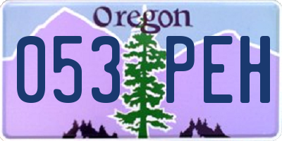 OR license plate 053PEH