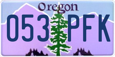 OR license plate 053PFK