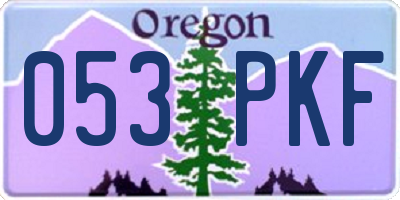 OR license plate 053PKF