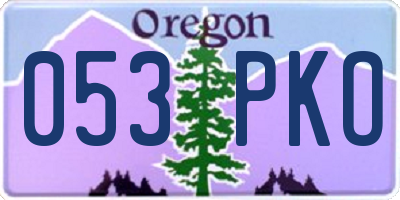 OR license plate 053PKO