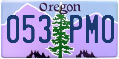 OR license plate 053PMO