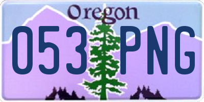 OR license plate 053PNG
