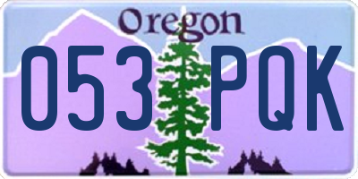 OR license plate 053PQK