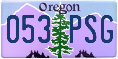 OR license plate 053PSG