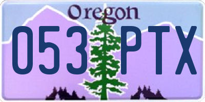 OR license plate 053PTX