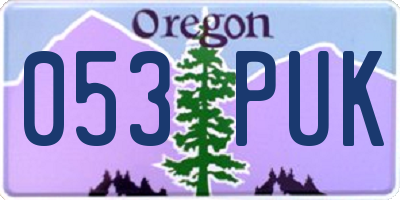 OR license plate 053PUK