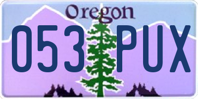 OR license plate 053PUX