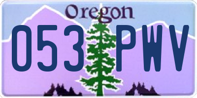 OR license plate 053PWV