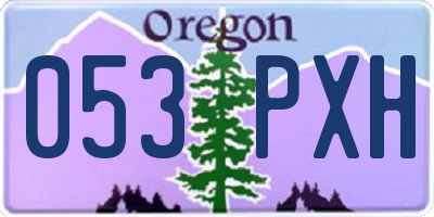 OR license plate 053PXH