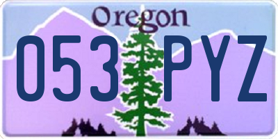 OR license plate 053PYZ