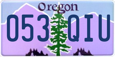 OR license plate 053QIU