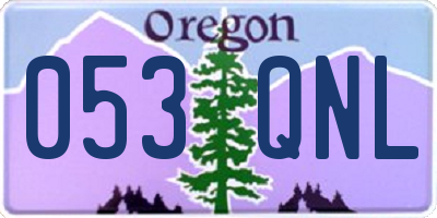 OR license plate 053QNL