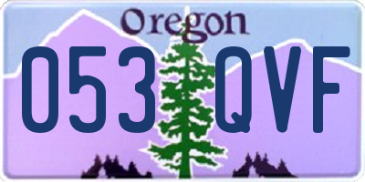 OR license plate 053QVF