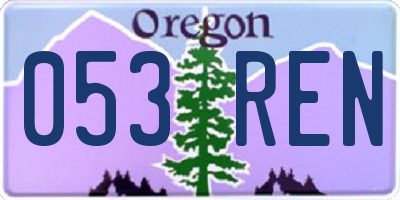 OR license plate 053REN