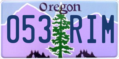 OR license plate 053RIM
