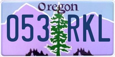 OR license plate 053RKL
