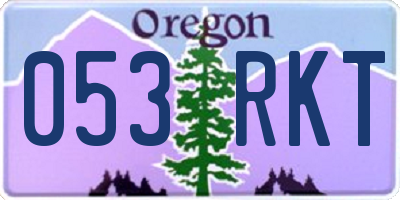 OR license plate 053RKT